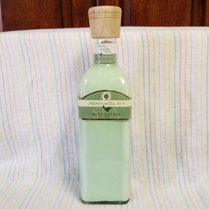 New Body Therapy Spa Mint Vanilla Milk Lotion Glass Decorative Bottle Vanity